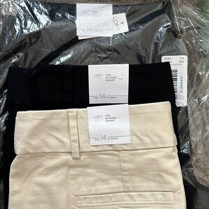 LOFT Women’s Riviera Shorts - Black (2) and Cream - 6” Inseam 

Size 14